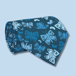 Cravate Motif papillon bleu