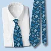 Cravate Motif papillon bleu