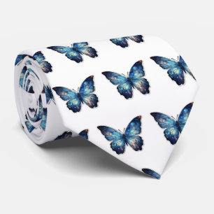 Cravate Motif papillon bleu