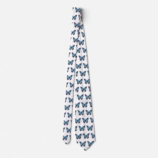 Cravate Motif papillon bleu (Dos)
