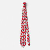 Cravate Motif papillon de chou sur rouge (Devant)