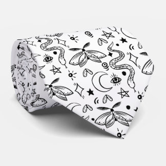 Cravate Motif Papillon de Nuit