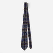 Cravate Motif Papillon Or et Bleu (Devant)