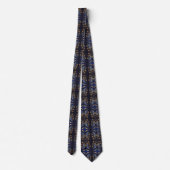 Cravate Motif Papillon Or et Bleu (Dos)