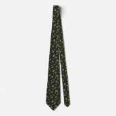 Cravate Motif papillon vert noir vintage (Devant)