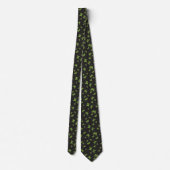 Cravate Motif papillon vert noir vintage (Dos)