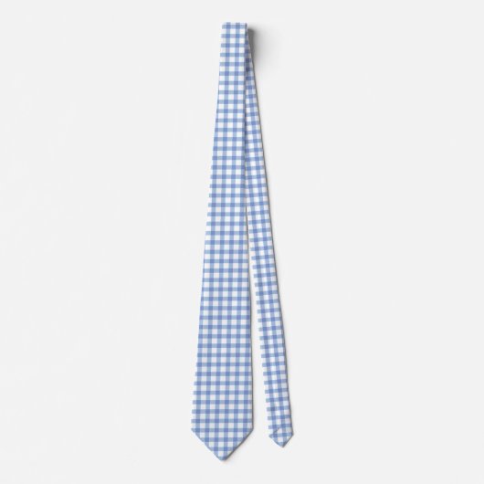 Cravate Motif Pastel Bleu En vichy Chèque classique (Devant)