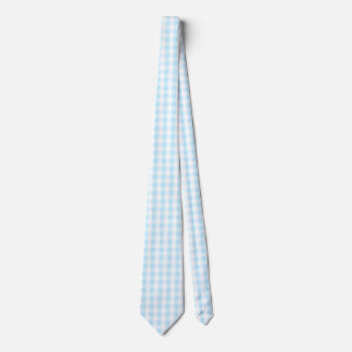 Cravate Motif Pastel Blue et White En vichy