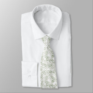 Cravate Motif Pastel Light Green Floral Vins