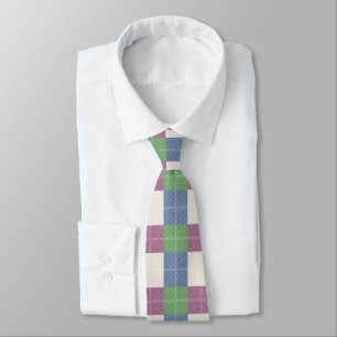 Cravate Motif pastel Patchwork Plaid