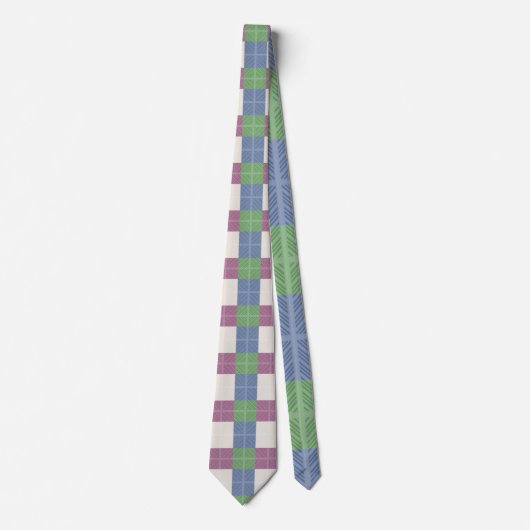 Cravate Motif pastel Patchwork Plaid (Devant)