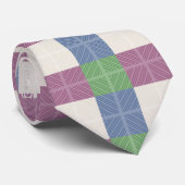 Cravate Motif pastel Patchwork Plaid (Roulé)