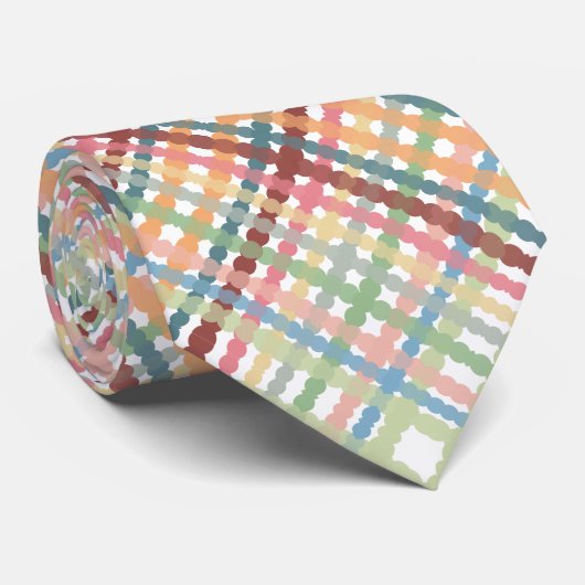 Cravate Motif pastel pointillé (Roulé)