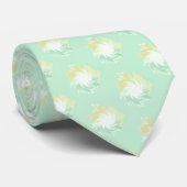 Cravate Motif pastel vert et moutarde jaune (Roulé)