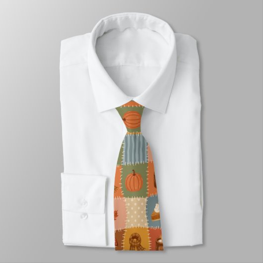 Cravate Motif patchwork d'automne (Attaché)