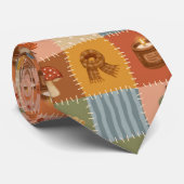 Cravate Motif patchwork d'automne (Roulé)