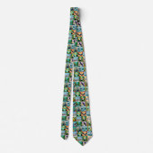 Cravate Motif patchwork d'oiseaux (Dos)