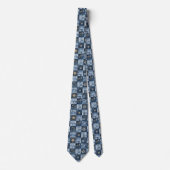 Cravate Motif patchwork floral | Denim bohème (Devant)