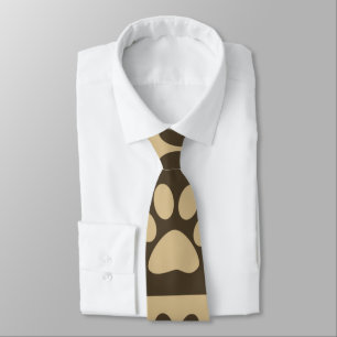 Cravate Motif Paw Checker Brown