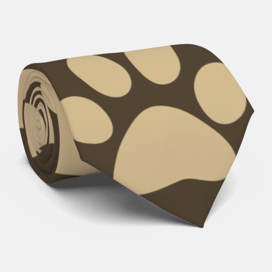 Cravate Motif Paw Checker Brown (Roulé)