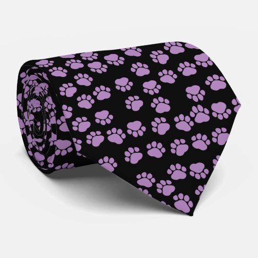 Cravate Motif Paw, Paws Violets, Paws Chiens, Paws Animaux (Roulé)