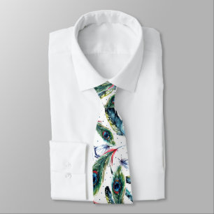 Cravate Motif Peacock coloré