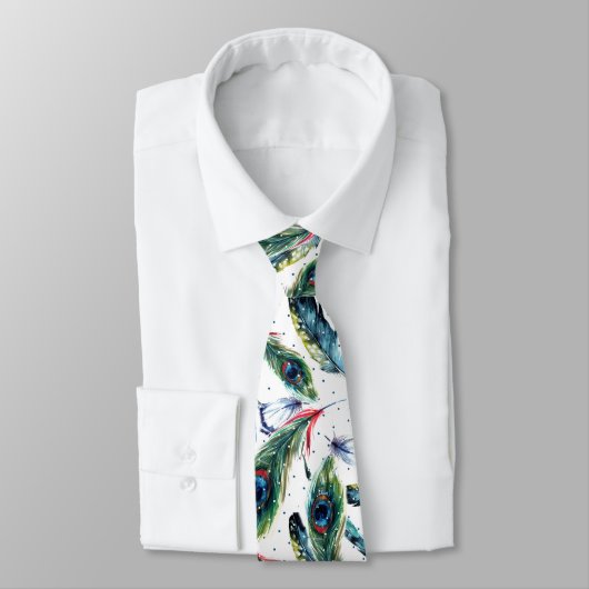 Cravate Motif Peacock coloré (Attaché)