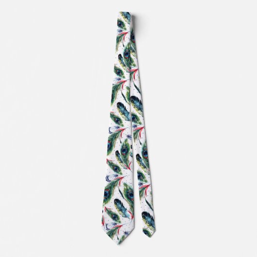 Cravate Motif Peacock coloré (Devant)