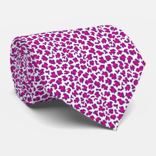 Cravate motif peau de léopard rose