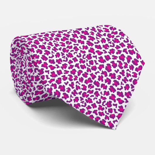 Cravate motif peau de léopard rose (Roulé)