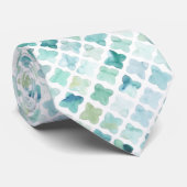 Cravate Motif peint à la main de turquoise (Roulé)