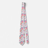 Cravate Motif peint de roses (Devant)