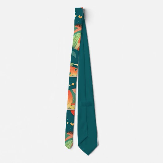 Cravate Motif personnalisé Arapaima géométrique coloré (Dos)