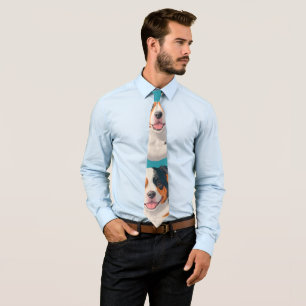 Cravate Motif personnalisé coloré en mosaïque de loup d'Ap