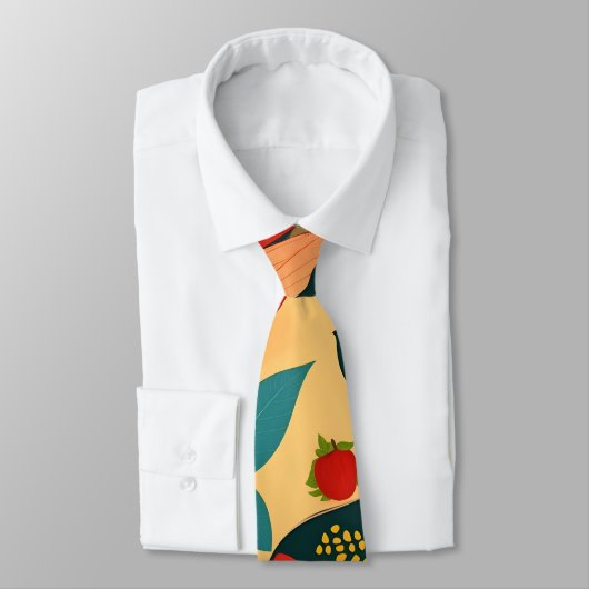 Cravate Motif personnalisé couleur Mosaïque de pomme rouge (Attaché)