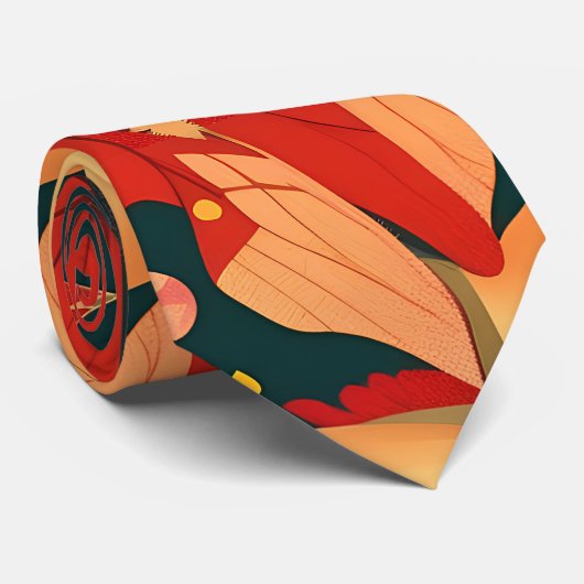 Cravate Motif personnalisé couleur Mosaïque de pomme rouge (Roulé)