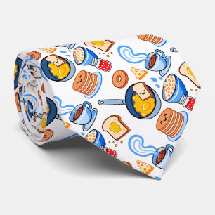 Cravate Motif petit déjeuner mignon – Nourriture kawaii sa