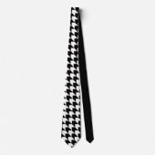 Cravate Motif pied-de-poule noir classique (Devant)
