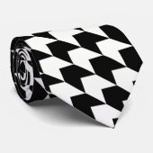 Cravate Motif pied-de-poule noir classique (Roulé)