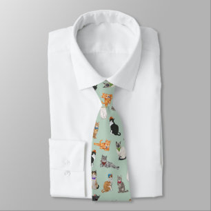 Cravate Motif pimpant mignon de chat de minous