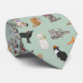Cravate Motif pimpant mignon de chat de minous (Roulé)