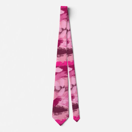 Cravate Motif Pinceau rose (Devant)