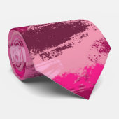 Cravate Motif Pinceau rose (Roulé)