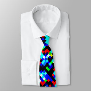 Cravate Motif Pixel multicolore