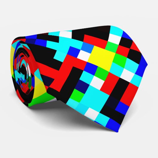 Cravate Motif Pixel multicolore (Roulé)