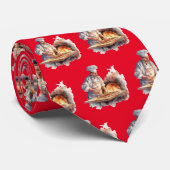 Cravate Motif pizza carrelée (Roulé)