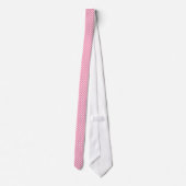 Cravate Motif Plaid blanc rose ressort (Dos)