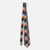 Cravate Motif Plaid Bleu Orange Automne (Dos)