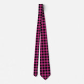 Cravate Motif Plaid Buffalo rose et noir (Dos)