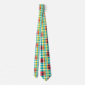 Cravate Motif Plaid Madras couleur bleue (Dos)